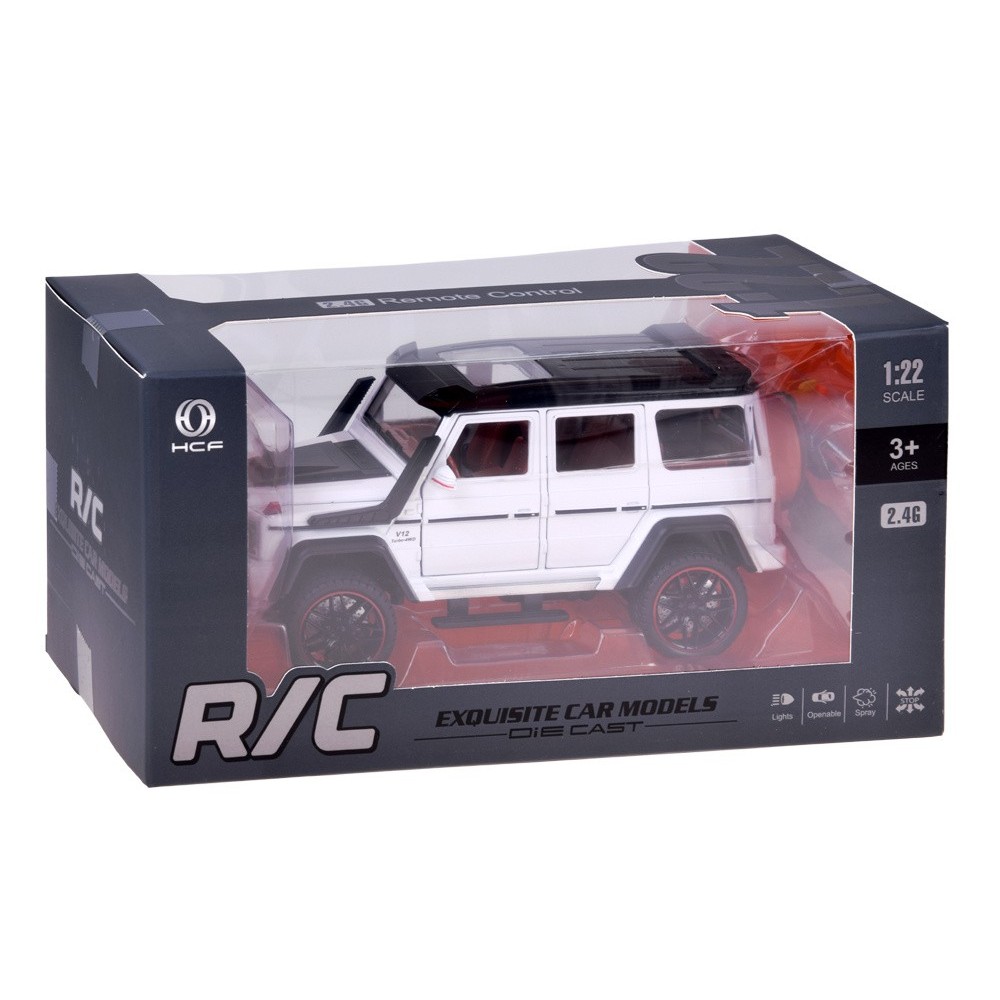 JOKO RC Kovové Auto Mercedes Brabus G800 G Class s Dymom na diaľkové ovládanie, Led svetlo, otváracie dvere, biele