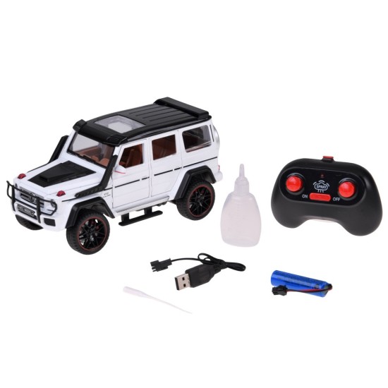 JOKO RC Kovové Auto Mercedes Brabus G800 G Class s Dymom na diaľkové ovládanie, Led svetlo, otváracie dvere, biele