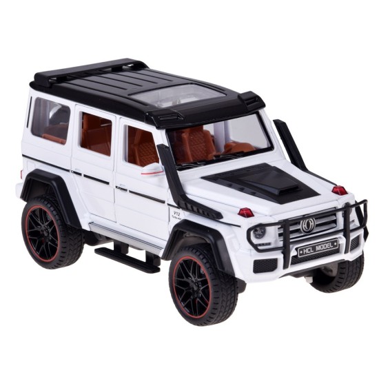 JOKO RC Kovové Auto Mercedes Brabus G800 G Class s Dymom na diaľkové ovládanie, Led svetlo, otváracie dvere, biele