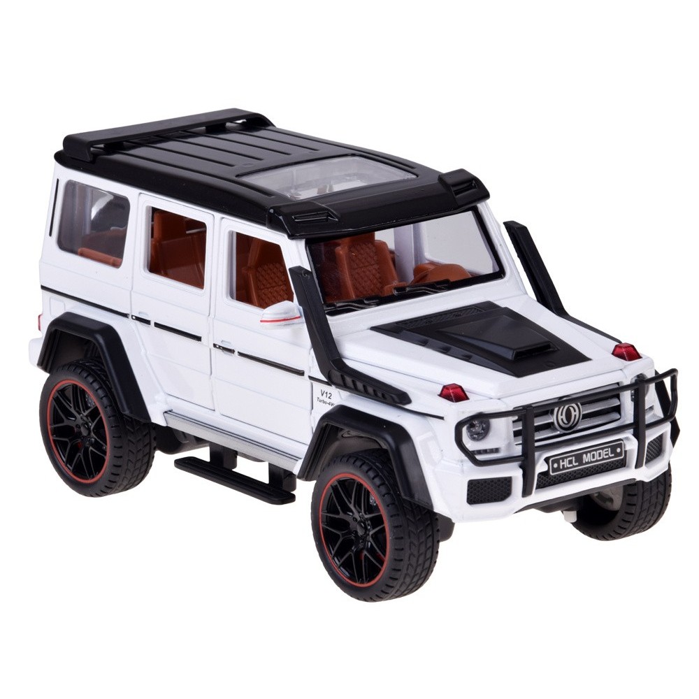 JOKO RC Kovové Auto Mercedes Brabus G800 G Class s Dymom na diaľkové ovládanie, Led svetlo, otváracie dvere, biele