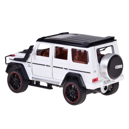 JOKO RC Kovové Auto Mercedes Brabus G800 G Class s Dymom na diaľkové ovládanie, Led svetlo, otváracie dvere, biele