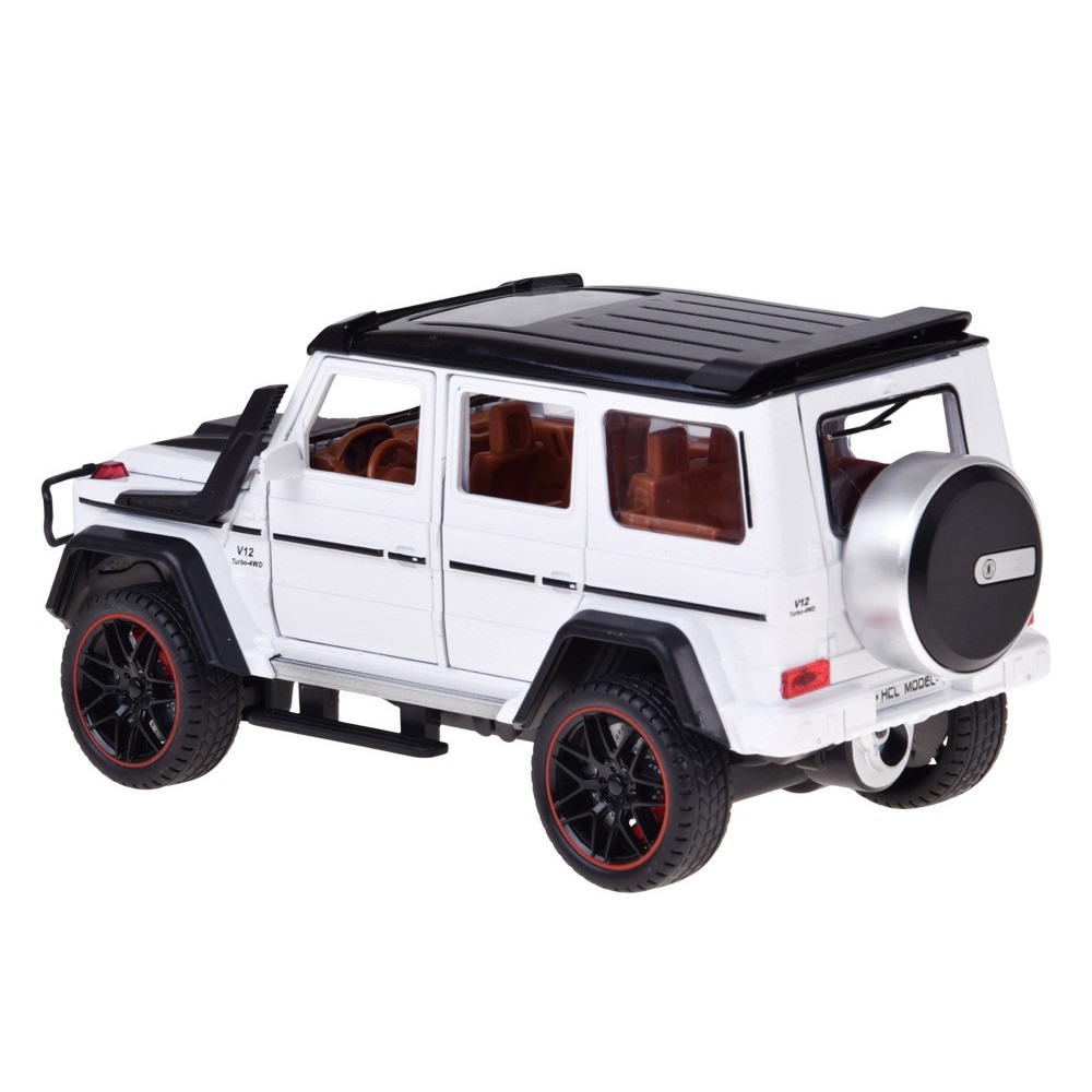JOKO RC Kovové Auto Mercedes Brabus G800 G Class s Dymom na diaľkové ovládanie, Led svetlo, otváracie dvere, biele