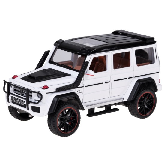 JOKO RC Kovové Auto Mercedes Brabus G800 G Class s Dymom na diaľkové ovládanie, Led svetlo, otváracie dvere, biele