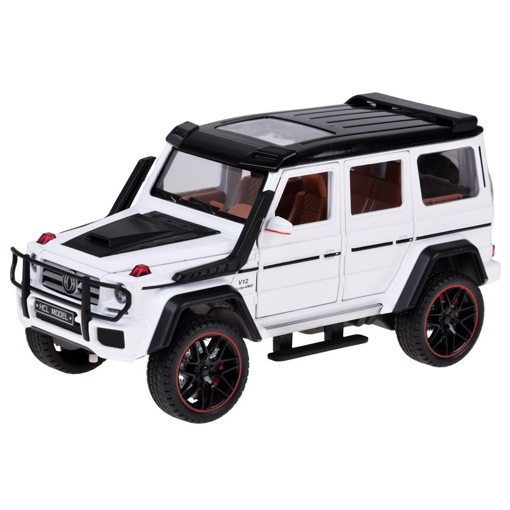 JOKO RC Kovové Auto Mercedes Brabus G800 G Class s Dymom na diaľkové ovládanie, Led svetlo, otváracie dvere, biele