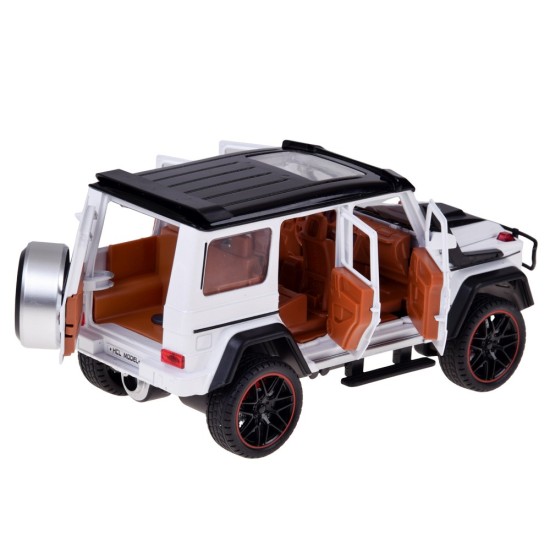 JOKO RC Kovové Auto Mercedes Brabus G800 G Class s Dymom na diaľkové ovládanie, Led svetlo, otváracie dvere, biele