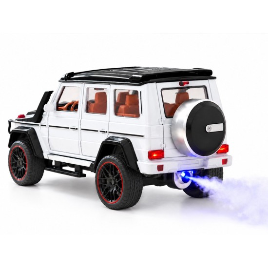 JOKO RC Kovové Auto Mercedes Brabus G800 G Class s Dymom na diaľkové ovládanie, Led svetlo, otváracie dvere, biele