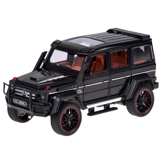 JOKO RC Kovové Auto Mercedes Brabus G800 G Class s Dymom na diaľkové ovládanie, Led svetlo, otváracie dvere, čierne