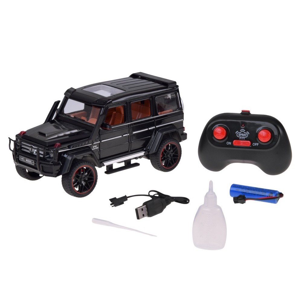 JOKO RC Kovové Auto Mercedes Brabus G800 G Class s Dymom na diaľkové ovládanie, Led svetlo, otváracie dvere, čierne