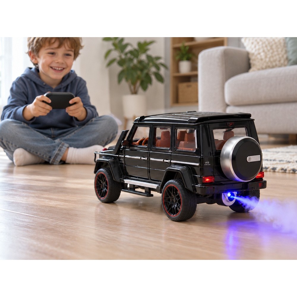 JOKO RC Kovové Auto Mercedes Brabus G800 G Class s Dymom na diaľkové ovládanie, Led svetlo, otváracie dvere, čierne