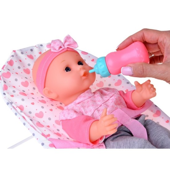 JOKO Sada pre Bábiku, Bugina, Podložka s Oblúkom, hojdačka, postieľka, bábika, nočník, ružová
