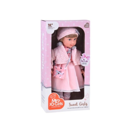 JOKO Bábika v elegantných šatách 43cm, ružová
