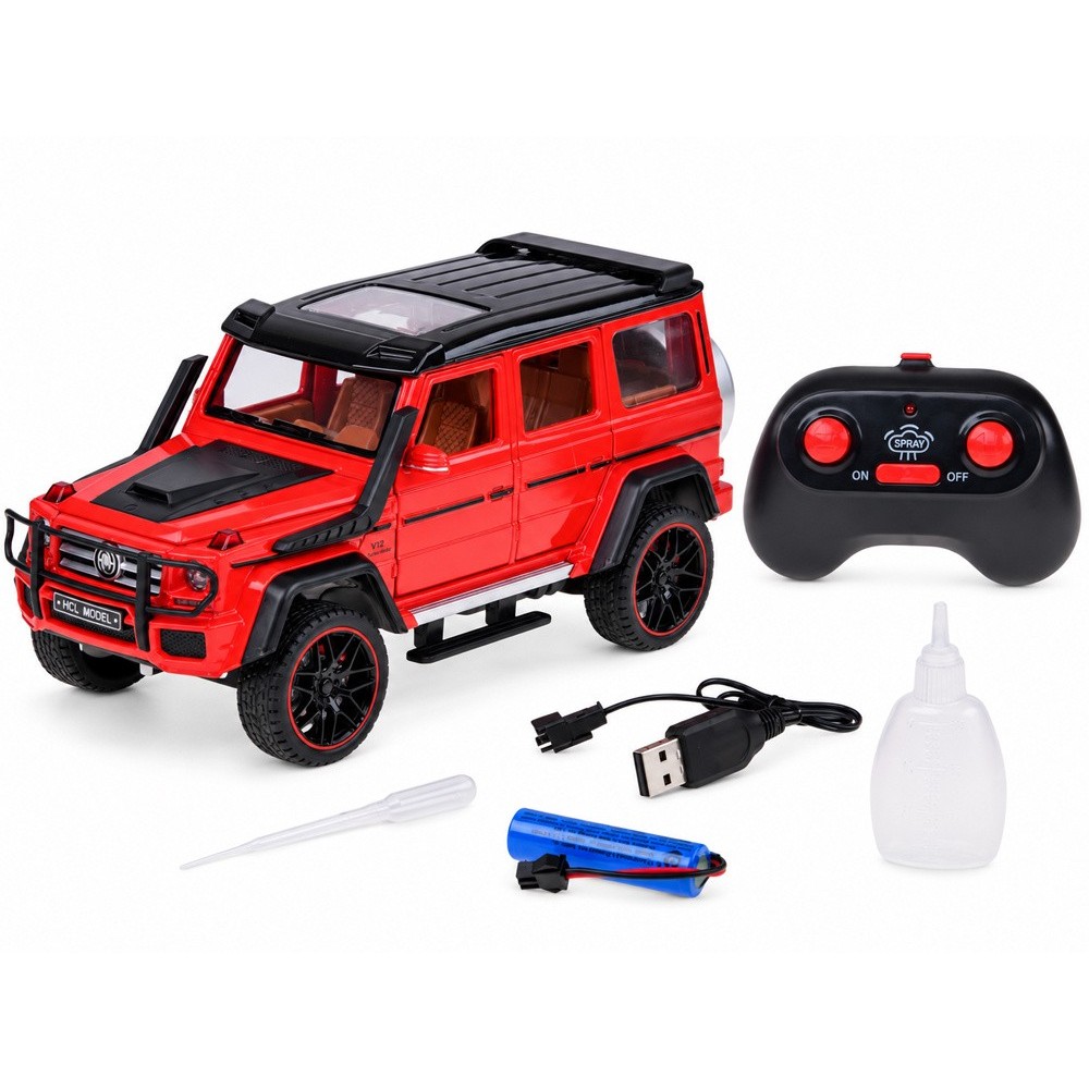 JOKO RC Kovové Auto Mercedes Brabus G800 G Class s Dymom na diaľkové ovládanie, Led svetlo, otváracie dvere, červené