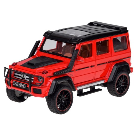JOKO RC Kovové Auto Mercedes Brabus G800 G Class s Dymom na diaľkové ovládanie, Led svetlo, otváracie dvere, červené