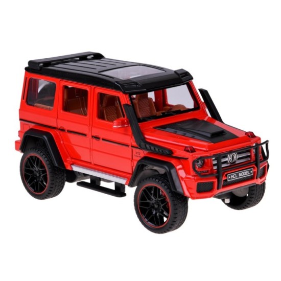 JOKO RC Kovové Auto Mercedes Brabus G800 G Class s Dymom na diaľkové ovládanie, Led svetlo, otváracie dvere, červené