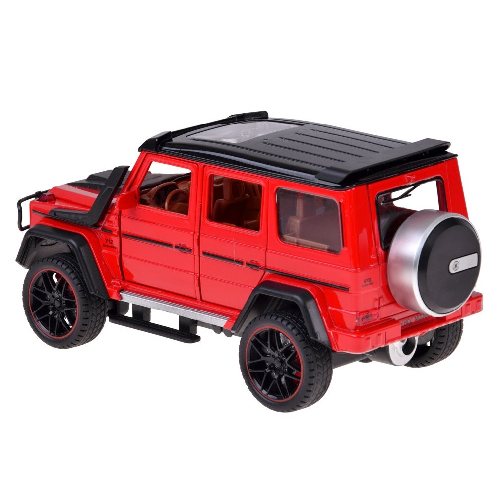 JOKO RC Kovové Auto Mercedes Brabus G800 G Class s Dymom na diaľkové ovládanie, Led svetlo, otváracie dvere, červené