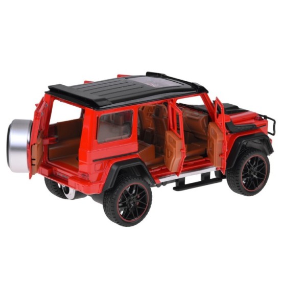 JOKO RC Kovové Auto Mercedes Brabus G800 G Class s Dymom na diaľkové ovládanie, Led svetlo, otváracie dvere, červené