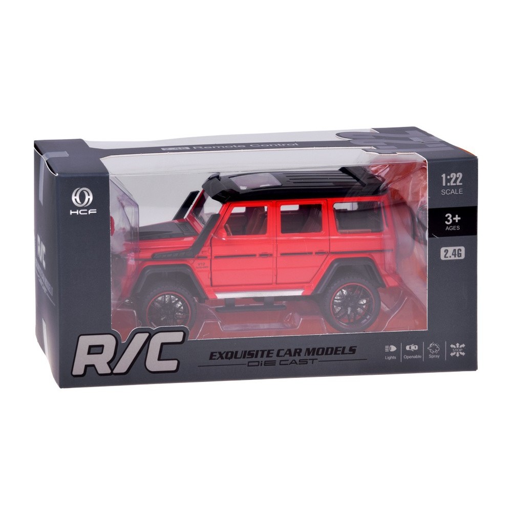 JOKO RC Kovové Auto Mercedes Brabus G800 G Class s Dymom na diaľkové ovládanie, Led svetlo, otváracie dvere, červené