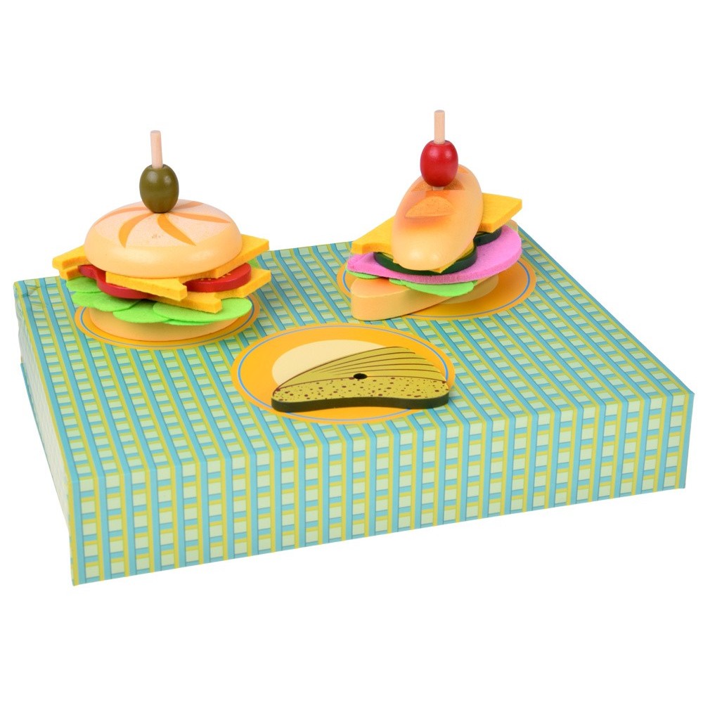 JOKO Drevená 3D sada Urob si Sám Hamburger, Sendvič 27ks