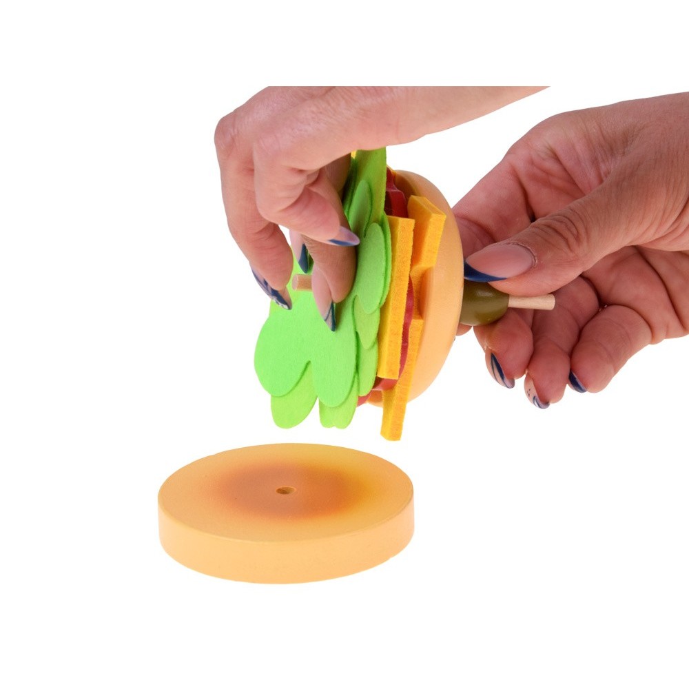 JOKO Drevená 3D sada Urob si Sám Hamburger, Sendvič 27ks