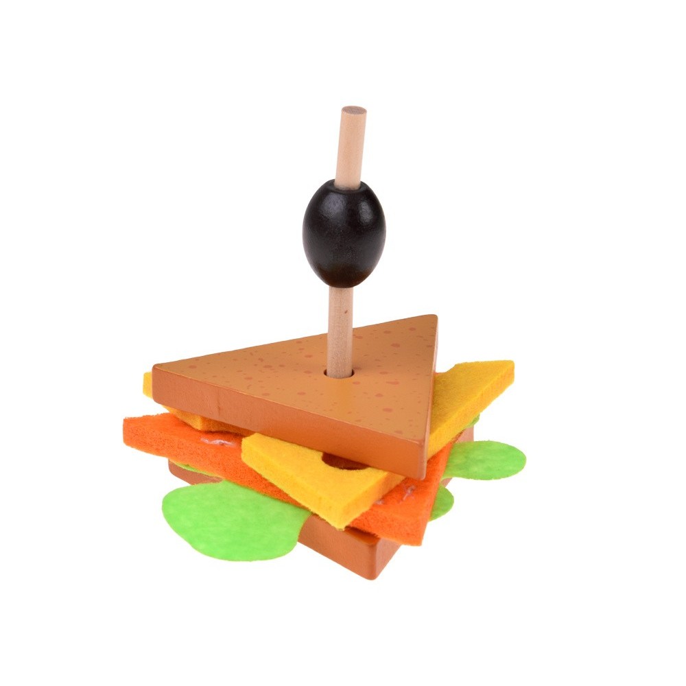 JOKO Drevená 3D sada Urob si Sám Hamburger, Sendvič 27ks