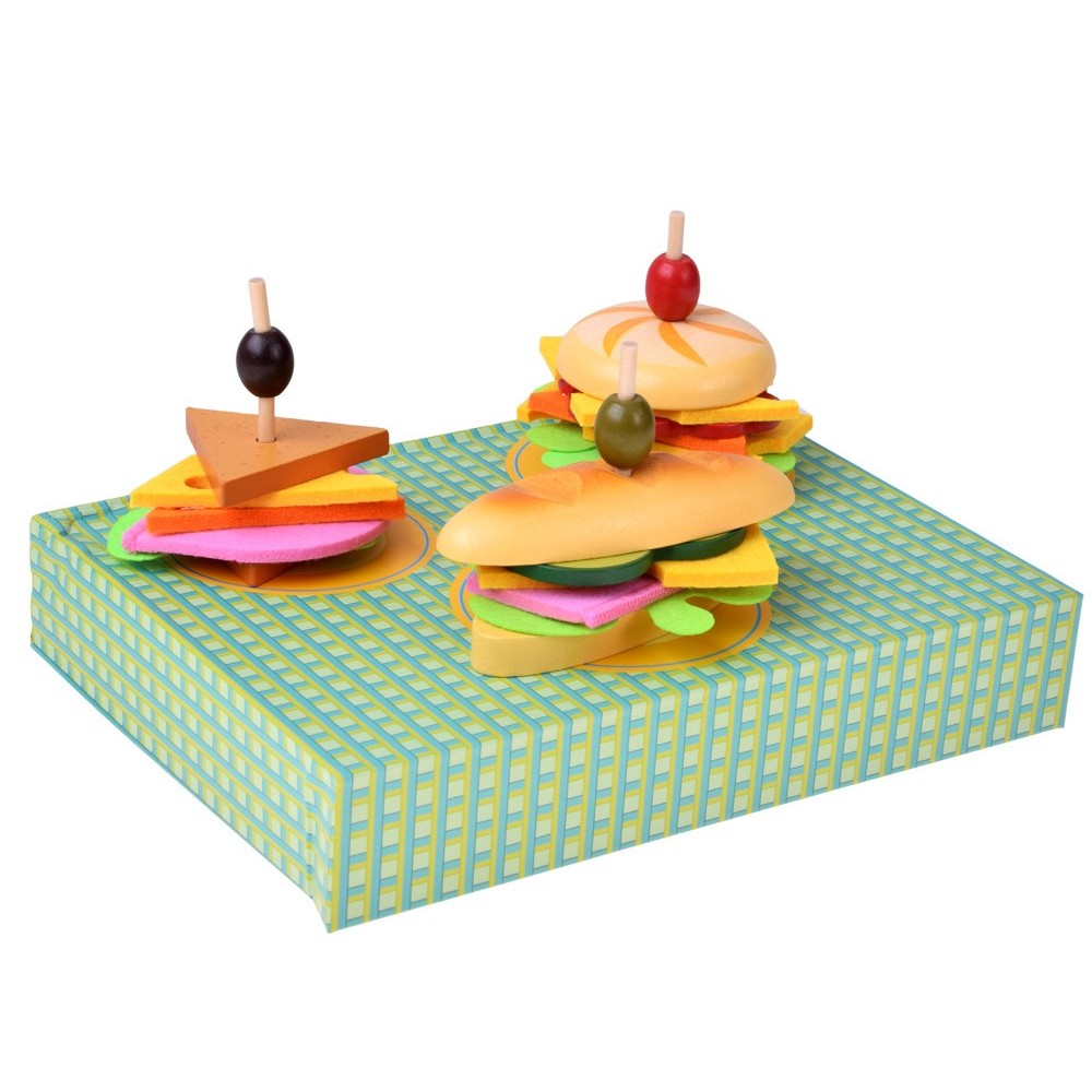 JOKO Drevená 3D sada Urob si Sám Hamburger, Sendvič 27ks