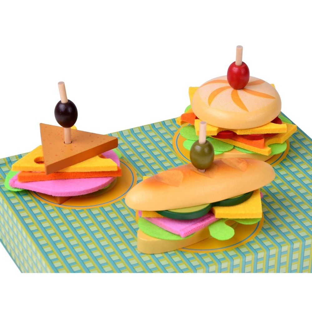 JOKO Drevená 3D sada Urob si Sám Hamburger, Sendvič 27ks