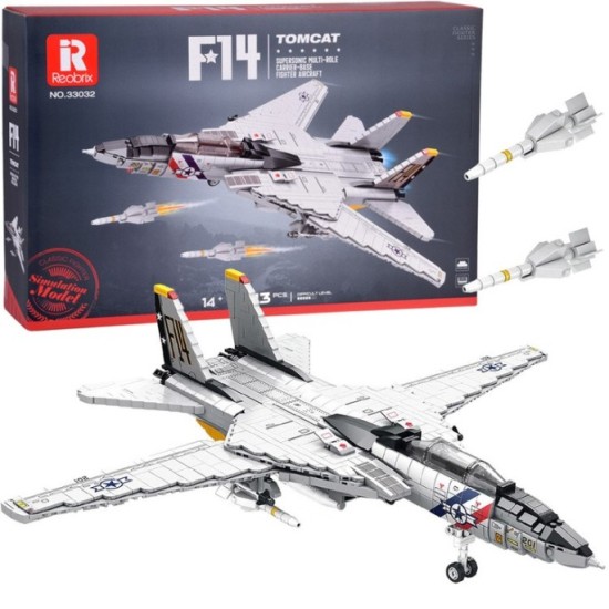 Reobrix Technická Stavebnica Stíhačka F-14 Tomcat 1443ks, Americká Nadzvuková Stíhačka