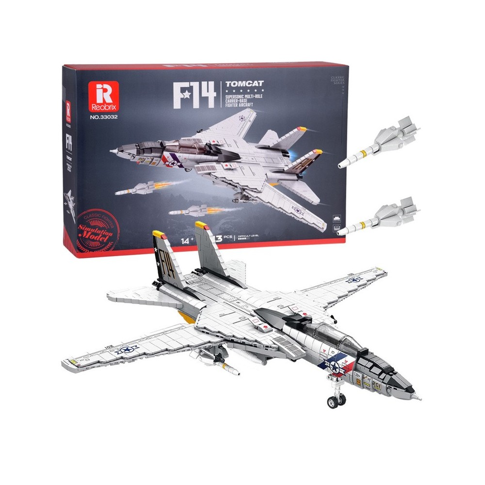 Reobrix Technická Stavebnica Stíhačka F-14 Tomcat 1443ks, Americká Nadzvuková Stíhačka