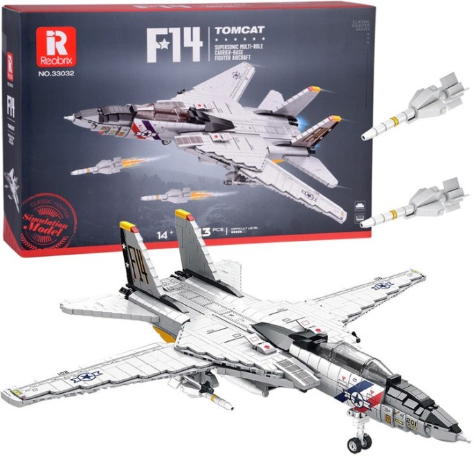 Reobrix Technická Stavebnica Stíhačka F-14 Tomcat 1443ks, Americká Nadzvuková Stíhačka