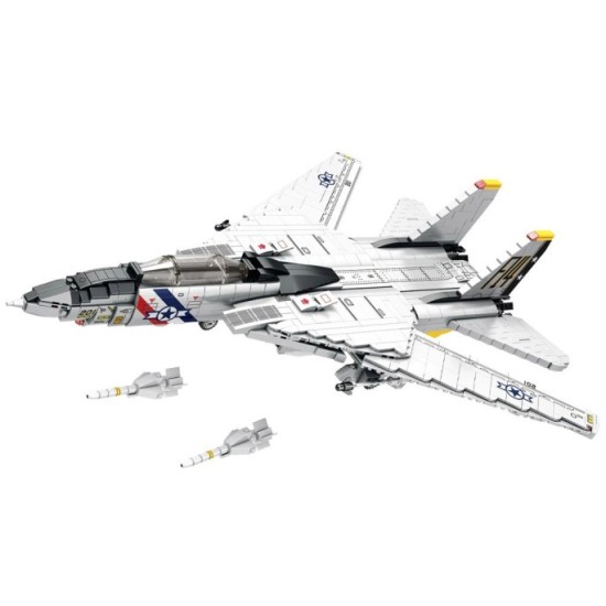 Reobrix Technická Stavebnica Stíhačka F-14 Tomcat 1443ks, Americká Nadzvuková Stíhačka
