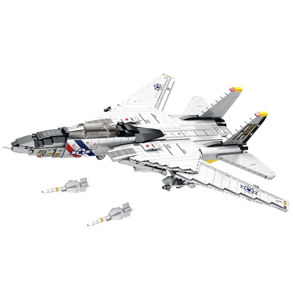 Reobrix Technická Stavebnica Stíhačka F-14 Tomcat 1443ks, Americká Nadzvuková Stíhačka
