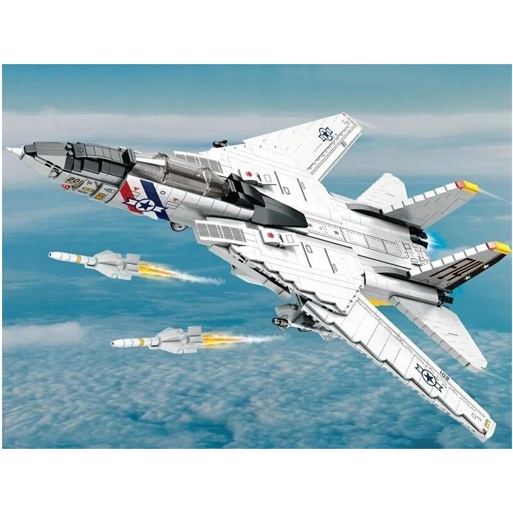 Reobrix Technická Stavebnica Stíhačka F-14 Tomcat 1443ks, Americká Nadzvuková Stíhačka