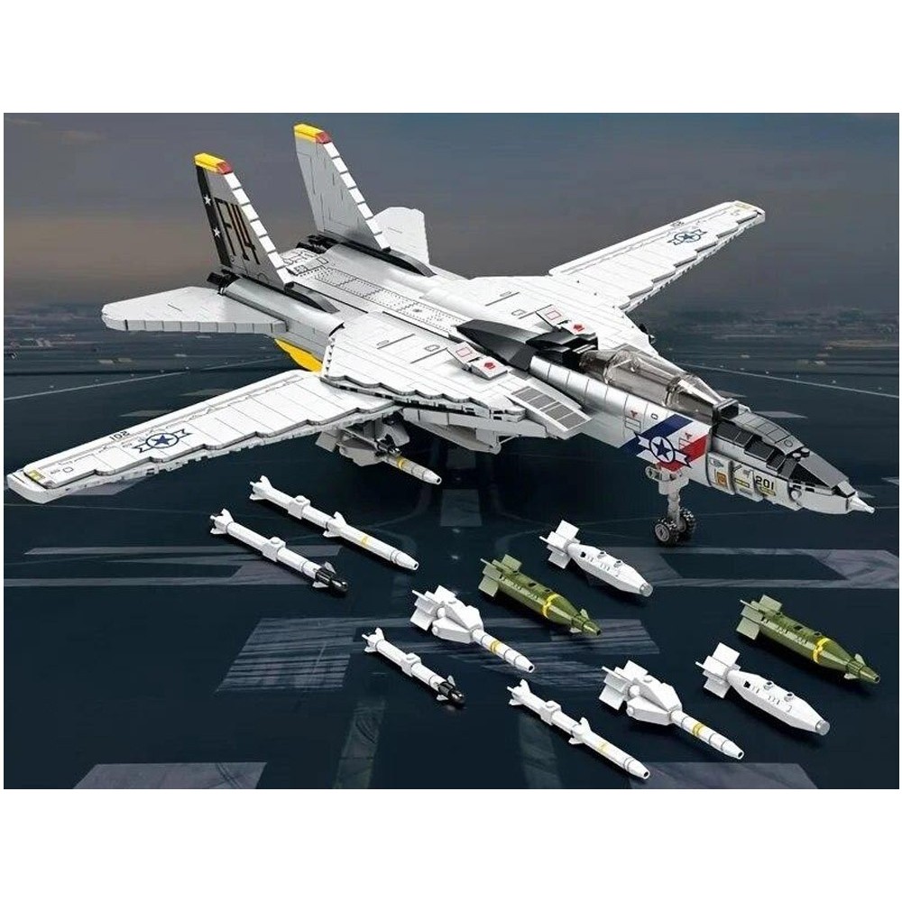 Reobrix Technická Stavebnica Stíhačka F-14 Tomcat 1443ks, Americká Nadzvuková Stíhačka
