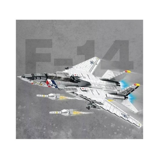 Reobrix Technická Stavebnica Stíhačka F-14 Tomcat 1443ks, Americká Nadzvuková Stíhačka