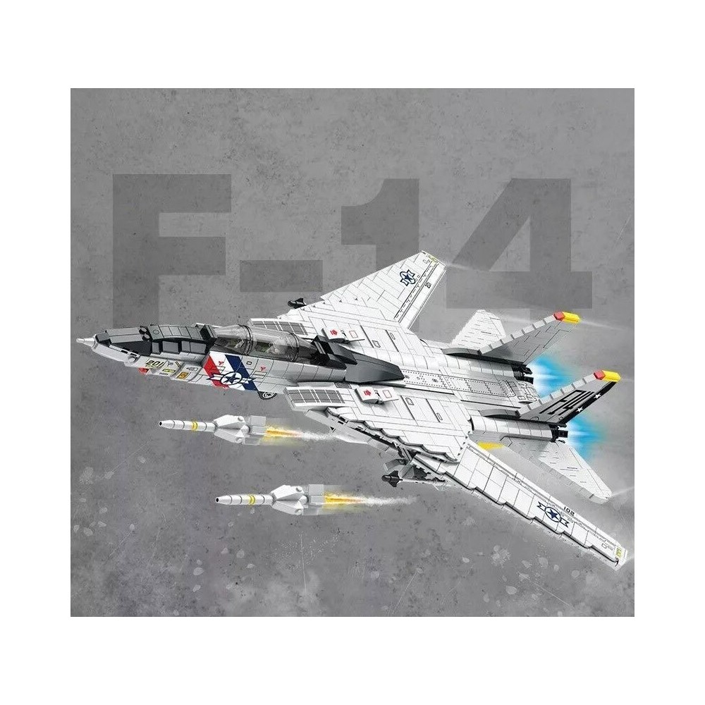 Reobrix Technická Stavebnica Stíhačka F-14 Tomcat 1443ks, Americká Nadzvuková Stíhačka