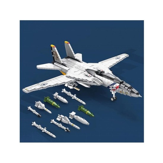 Reobrix Technická Stavebnica Stíhačka F-14 Tomcat 1443ks, Americká Nadzvuková Stíhačka
