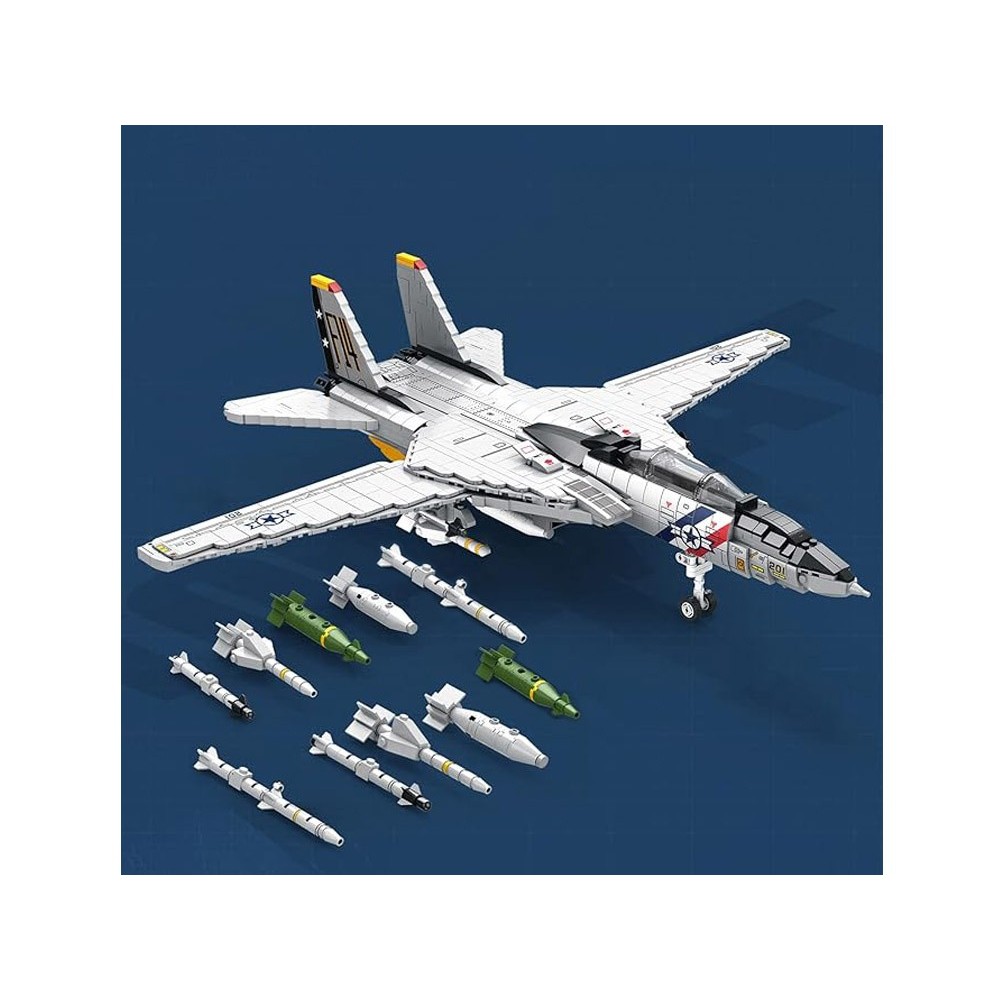 Reobrix Technická Stavebnica Stíhačka F-14 Tomcat 1443ks, Americká Nadzvuková Stíhačka