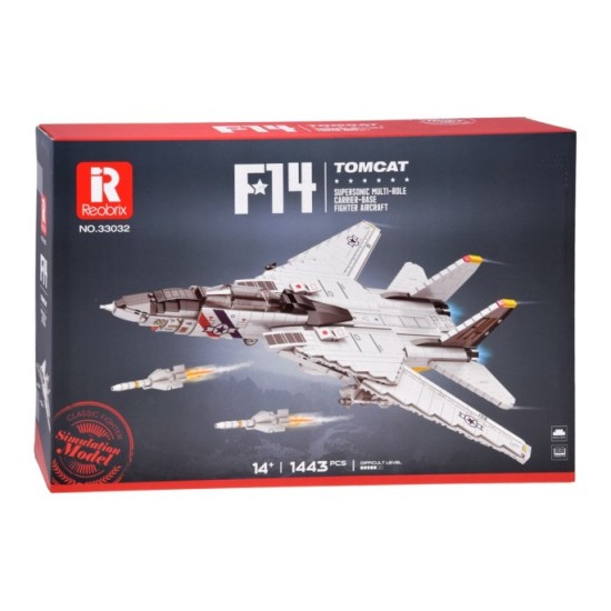 Reobrix Technická Stavebnica Stíhačka F-14 Tomcat 1443ks, Americká Nadzvuková Stíhačka