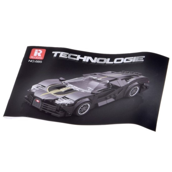 Reobrix Technická Stavebnica Auto Sports BLACK LUXURY hypercar 298ks