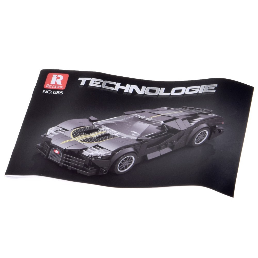 Reobrix Technická Stavebnica Auto Sports BLACK LUXURY hypercar 298ks