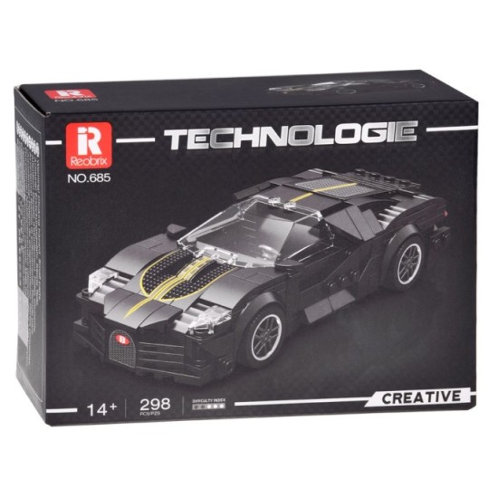 Reobrix Technická Stavebnica Auto Sports BLACK LUXURY hypercar 298ks