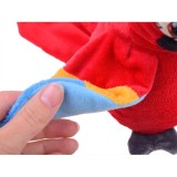 JOKO Opakujúci papagáj plyšový na batérie 17cm, červený
