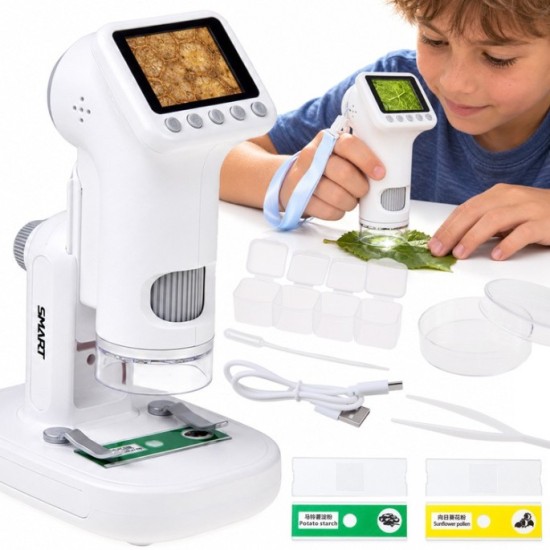 JOKO Digitálny Mikroskop s  LCD obrazovkou, 1600x zväčšenie, 1080P, Funkcia Fotografovania, Nahrávanie Videa,