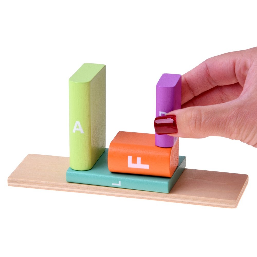 JOKO Drevená Balančná Puzzle Hra s Mačkou, kartičky