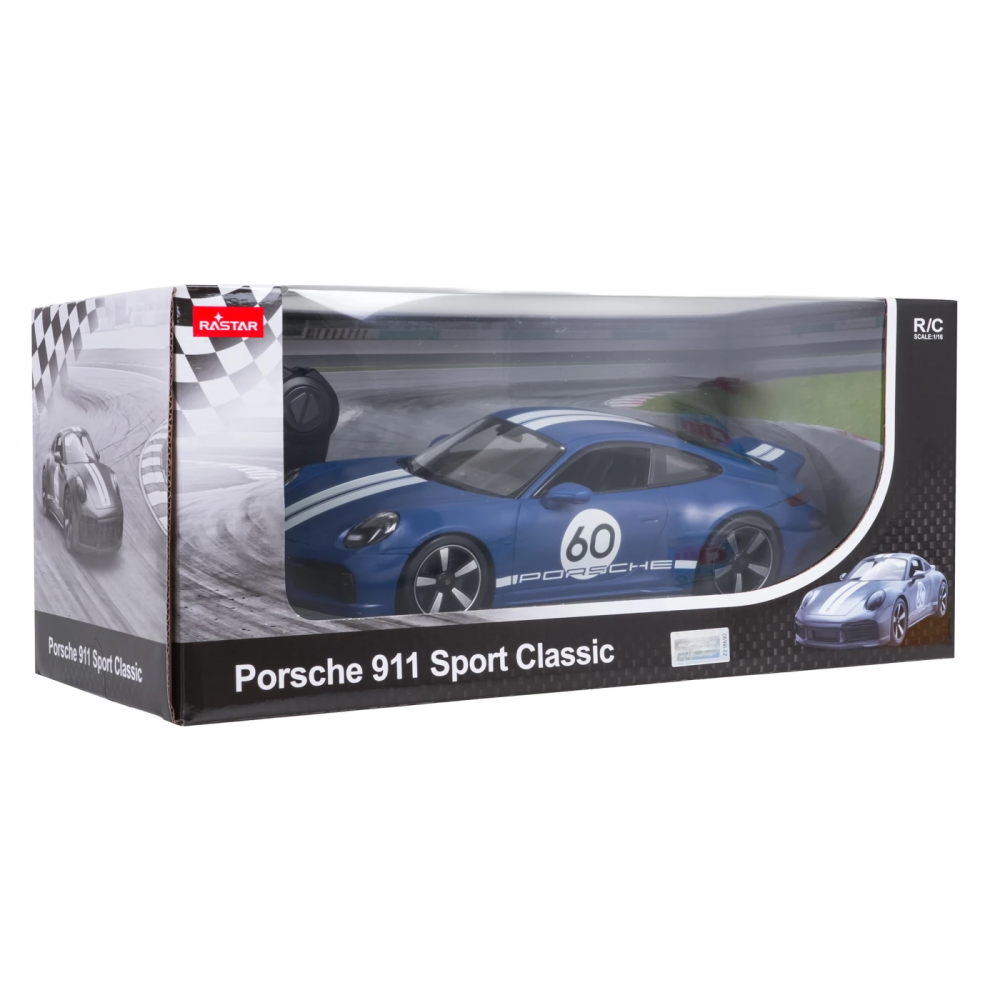 Rastar RC Auto Porsche 911 Sport Classic na diaľkové ovládanie 1:16, modré