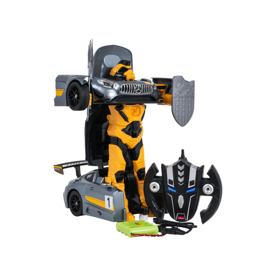 Rastar RC Autorobot Mercedes-AMG GT3 a Bumblebee Transformer Robot 2v1 na diaľkové ovládanie so svetlom a zvukom, sivé