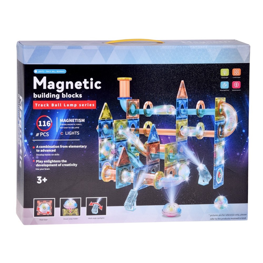 JOKO Magnetická Stavebnica svietiaca s LED svetlom 116ks