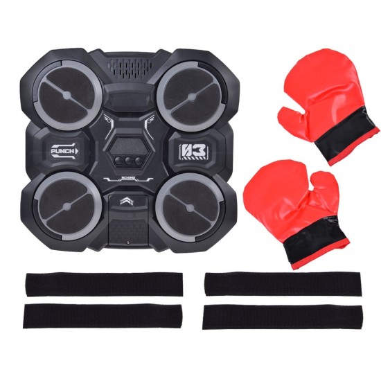 JOKO Hudobný Elektronický Boxerský Terč, Nástenný Hudobný Box so Svetelnými Efektami + Boxerské Rukavice