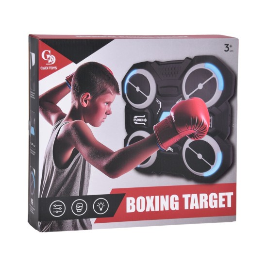JOKO Hudobný Elektronický Boxerský Terč, Nástenný Hudobný Box so Svetelnými Efektami + Boxerské Rukavice