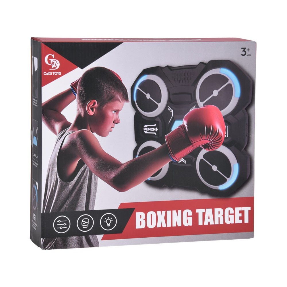 JOKO Hudobný Elektronický Boxerský Terč, Nástenný Hudobný Box so Svetelnými Efektami + Boxerské Rukavice